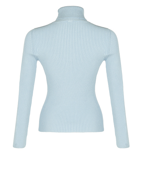 Светло-голубая трикотажная водолазка в рубчик, 2 Светло-голубая трикотажная водолазка в рубчик, 2