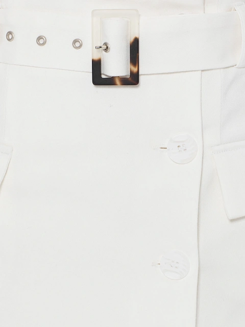 Белая юбка-миди с карманами, 3