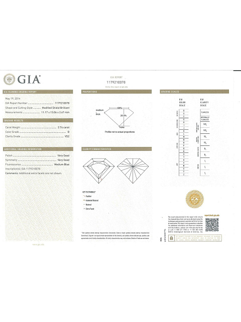 Колье из белого золота с бриллиантом огранки "Fantasy" и серым жемчугом, 6