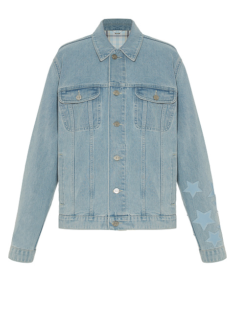 Куртка из голубого денима с отделкой из кожи в тон, 1 Куртка из голубого денима с отделкой из кожи в тон, 1