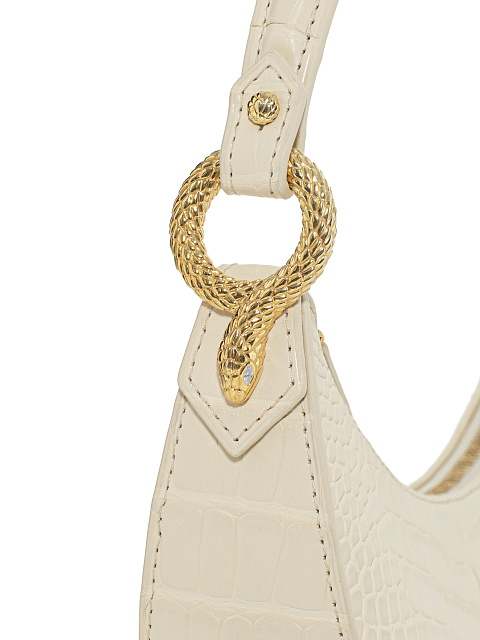 Сумка Half Moon из кожи крокодила молочного цвета, 5