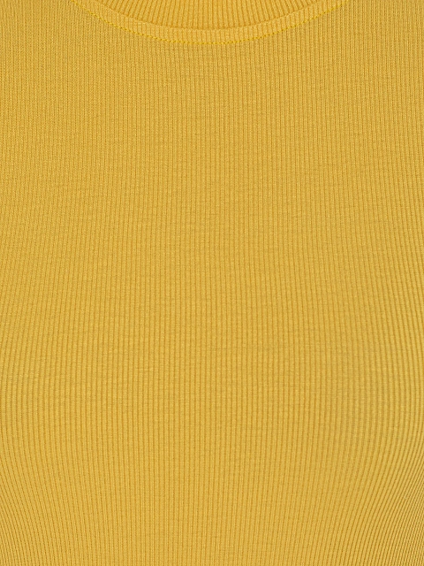 Желтое боди из хлопка с длинным рукавом, 3