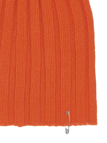 Оранжевая кашемировая шапка с булавкой из серебра, 2