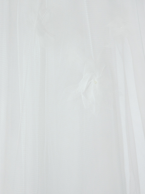 Белая длинная фата со шлейфом и цветами, 3