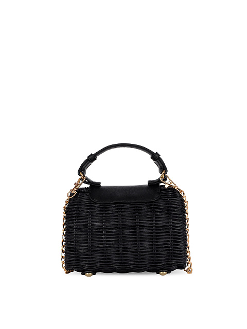 Черная плетеная сумка на цепочке, 4