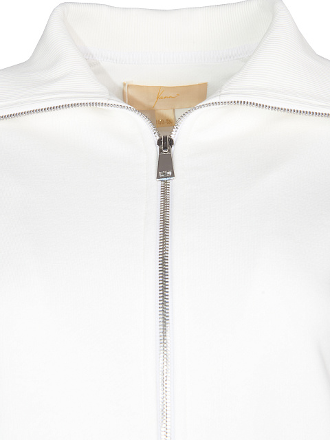 Белый костюм с укороченной толстовкой и вышивкой, 4