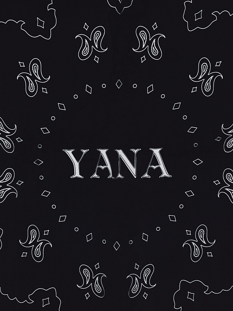 Большой черный шелковый платок с принтом, 2