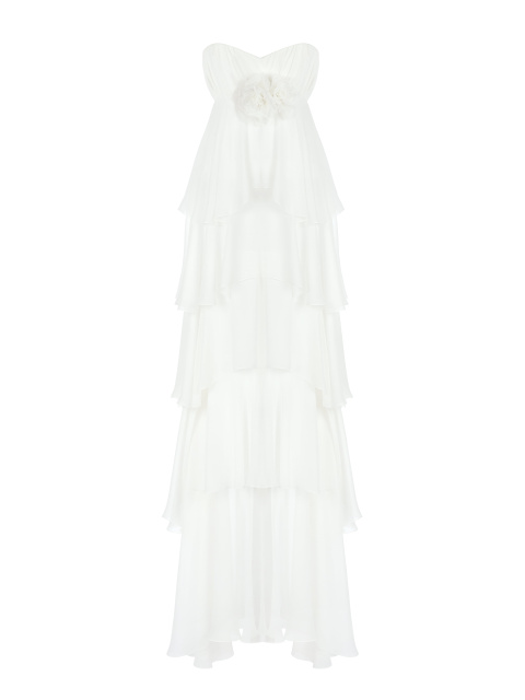 Белое шифоновое платье-макси, 1