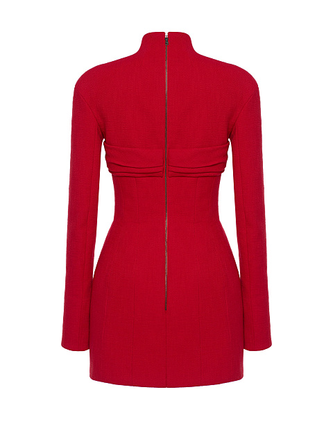 Красное твидовое платье-мини, 8