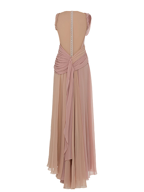 Платье-макси из шифона с драпировкой, 5
