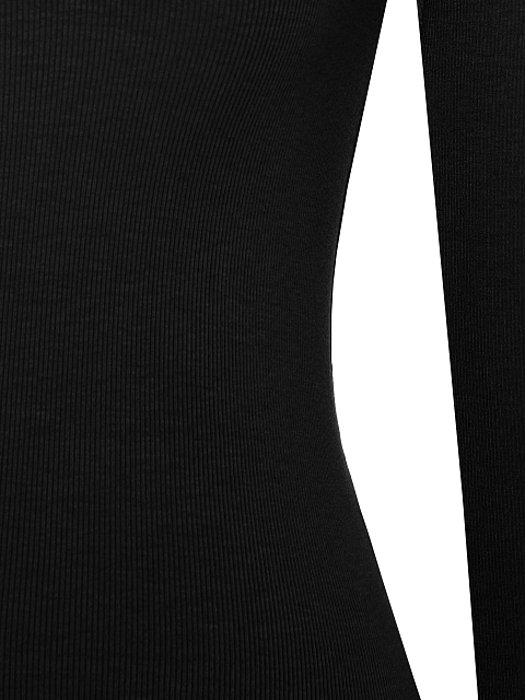 Черное боди из хлопка с длинным рукавом, 3