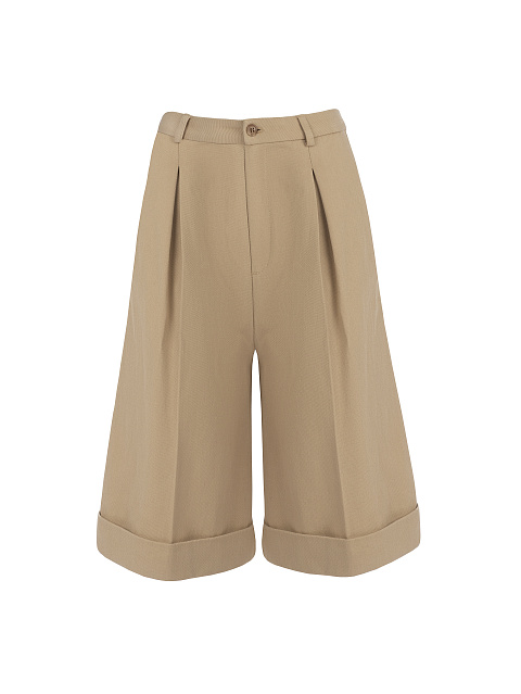 Светло-коричневые шорты-бермуды из джинсовой ткани, 1