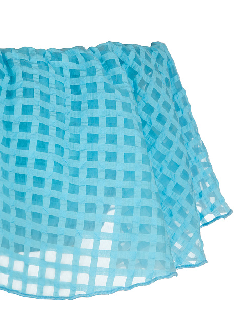 Голубой шифоновый комплект из топа и юбки-миди, 3