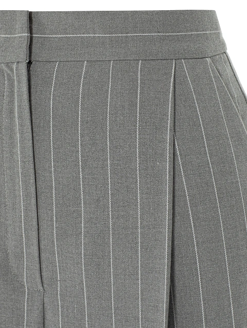 Серые широкие брюки в полоску, 3