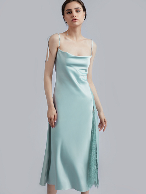 Мятное платье-комбинация с кружевом, 5 Мятное платье-комбинация с кружевом, 5