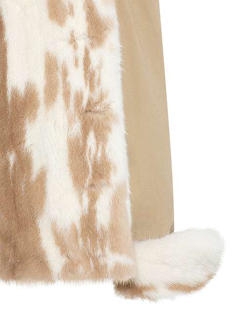 Бежевая джинсовая куртка с подкладом из меха норки, 5