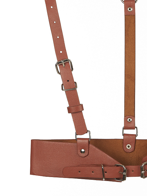 Коричневая портупея из эко-кожи, 3