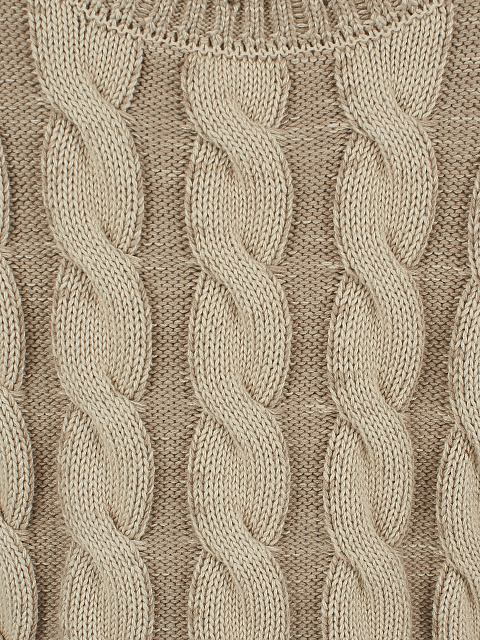 Бежевый кроп-свитер с косами и разрывами, 3 Бежевый кроп-свитер с косами и разрывами, 3