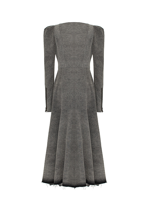 Серое платье-миди из денима, 2