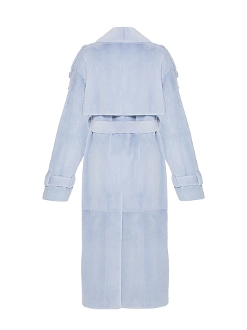 Голубой тренч из стриженного меха норки, 2