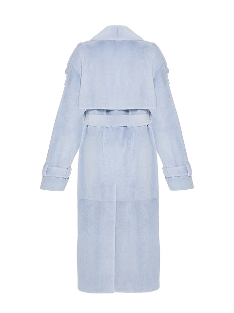 Голубой тренч из стриженного меха норки, 2 Голубой тренч из стриженного меха норки, 2