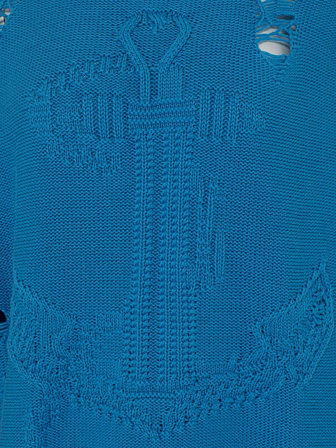 Синий вязаный комплект из свитера и юбки-миди, 4 Синий вязаный комплект из свитера и юбки-миди, 4