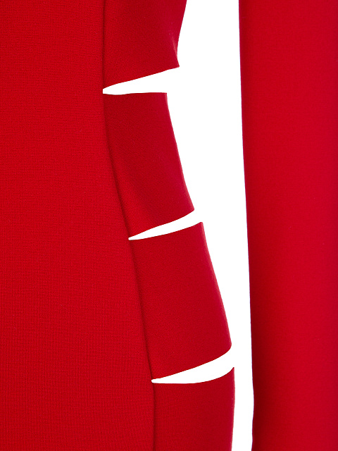 Красное платье-мини с разрезами, 3