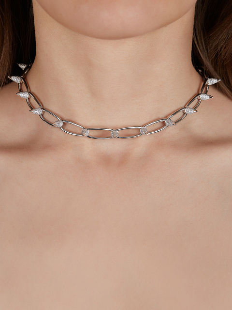 Колье из белого золота с бриллиантами круглой огранки, 2