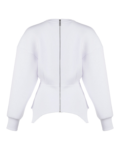 Белый свитшот с баской и молнией на спине, 2