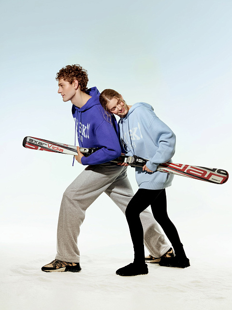 Голубое худи с белым принтом, 4