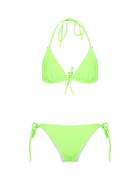 Салатовый раздельный купальник со стразами, 1 Салатовый раздельный купальник со стразами, 1