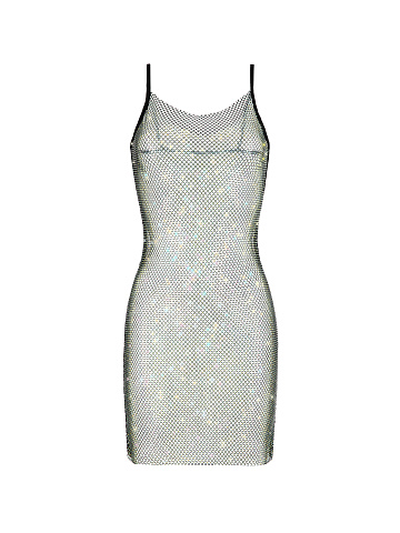 Черное платье из сетки в стразах, 1