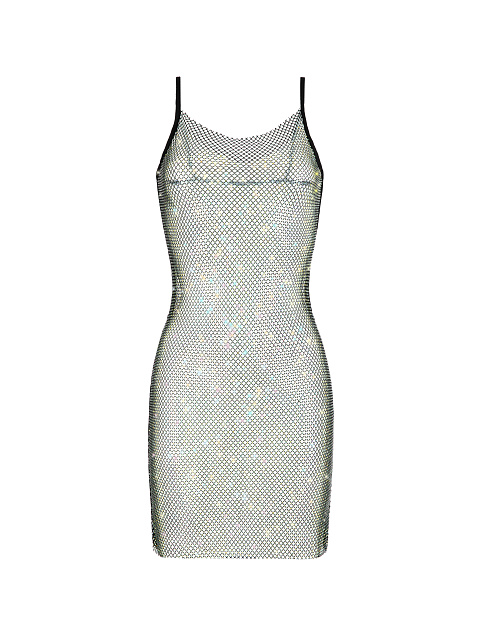 Черное платье из сетки в стразах, 1