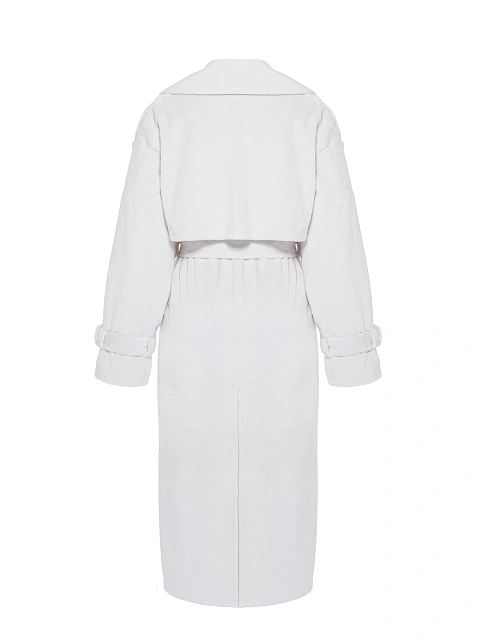 Белый тренч из стриженного меха норки, 2 Белый тренч из стриженного меха норки, 2