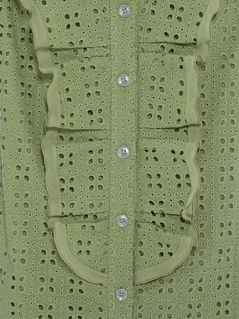 Зеленое хлопковое платье-мини, 4