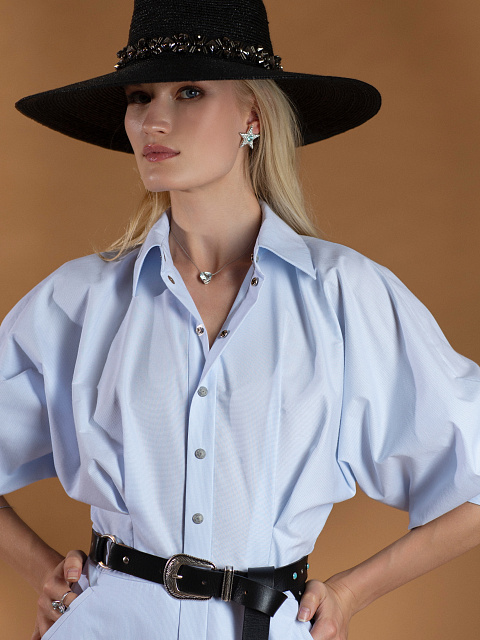 Пусеты из белого золота в виде звезд с турмалинами Параиба и бриллиантами, 5 Пусеты из белого золота в виде звезд с турмалинами Параиба и бриллиантами, 5