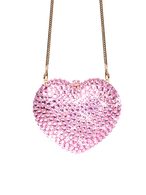 Клатч "Сердце" в розовых стразах, 3