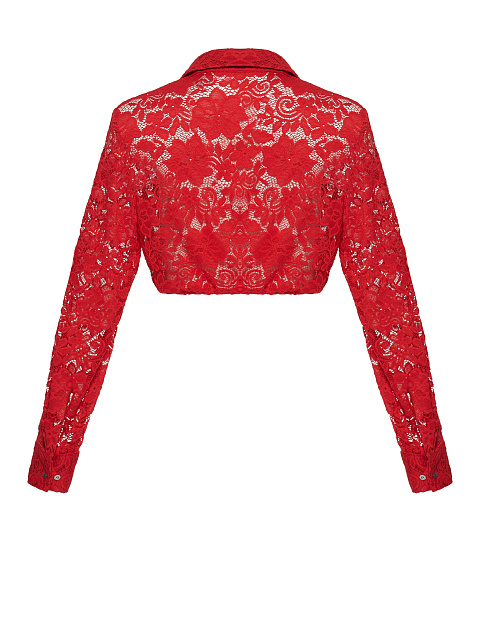 Красная укороченная блузка из кружева, 2