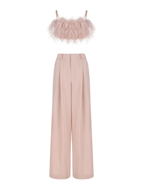 Розовый топ-бра с боа, 3