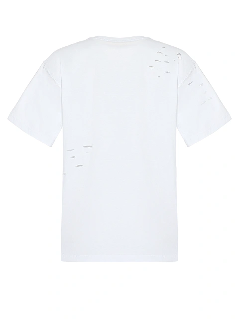 Белая хлопковая футболка с принтом, 2