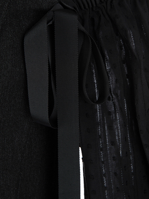 Черное платье-мини из денима с объемными рукавами, 6