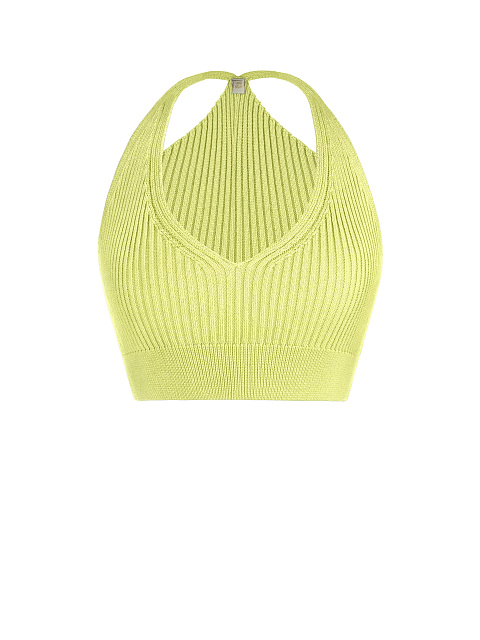 Светло-зеленый вязаный комплект из топа и кардигана, 2 Светло-зеленый вязаный комплект из топа и кардигана, 2