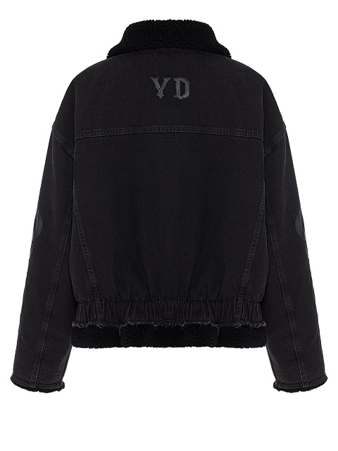 Черная куртка из денима на овчине, 2 Черная куртка из денима на овчине, 2