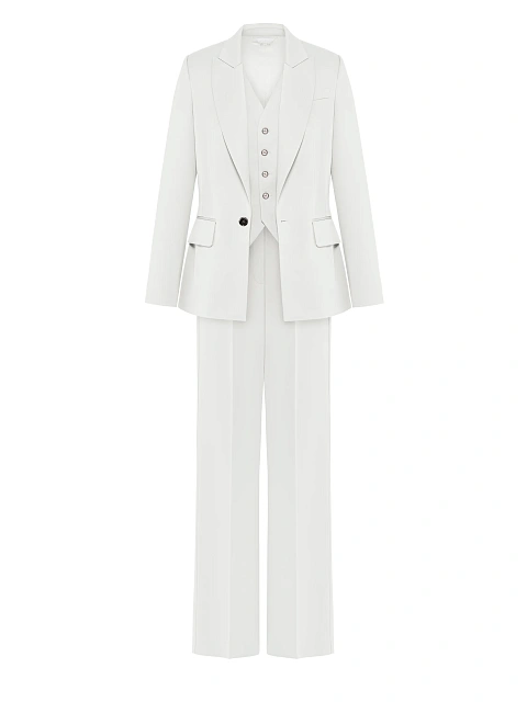Белый костюм-тройка из шерсти, 1