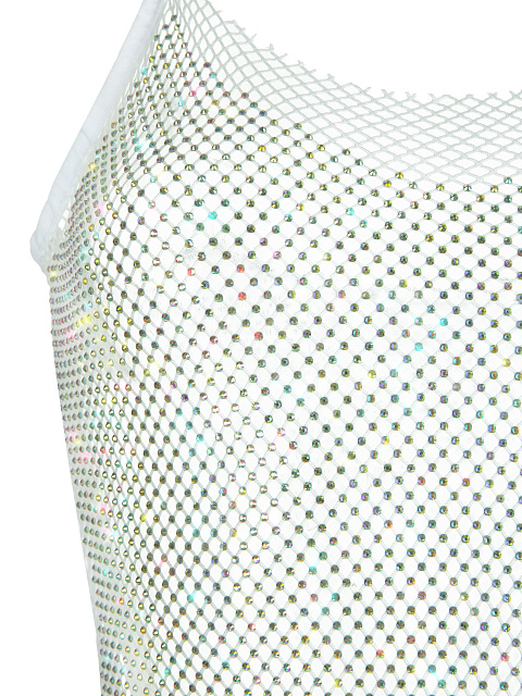 Белое платье из сетки в стразах, 3