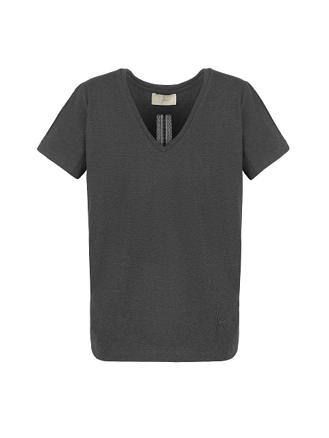 Серая футболка с кружевным крестом на спине, 2