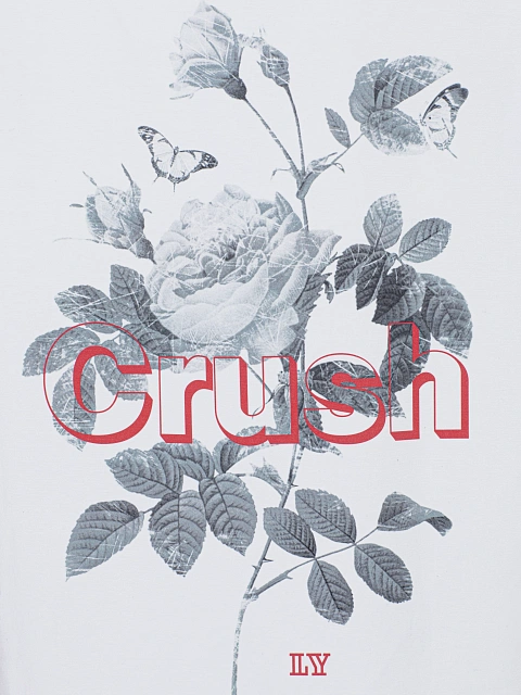 Белая хлопковая футболка с принтом на спине, 5