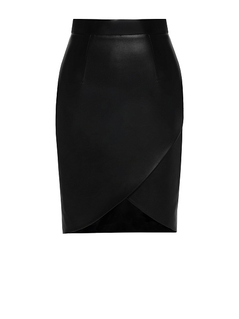 Черная юбка-миди из кожи, 1 Черная юбка-миди из кожи, 1