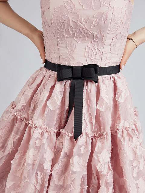 Розовое платье-мини из органзы, 6