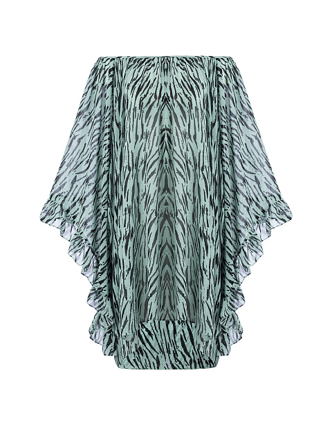 Бирюзовое платье с открытыми плечами, 1